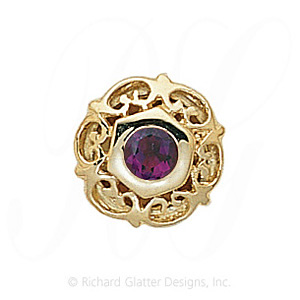 GS085 AMY - 14 Karat Gold Amethyst Slide 